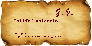 Galló Valentin névjegykártya